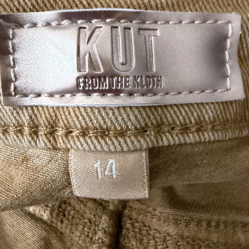 Kut from the Kloth Charlotte High Rise Wide Leg Jeans Camel Tan Size 14 NEW - Picture 7 of 9